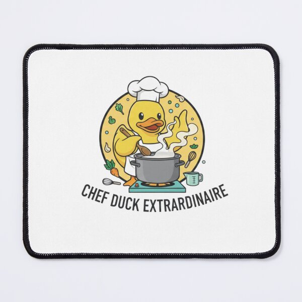 Item preview, Adorable Duck Chef Cooking Professional Soup Illustration designed and sold by DuckDrop.