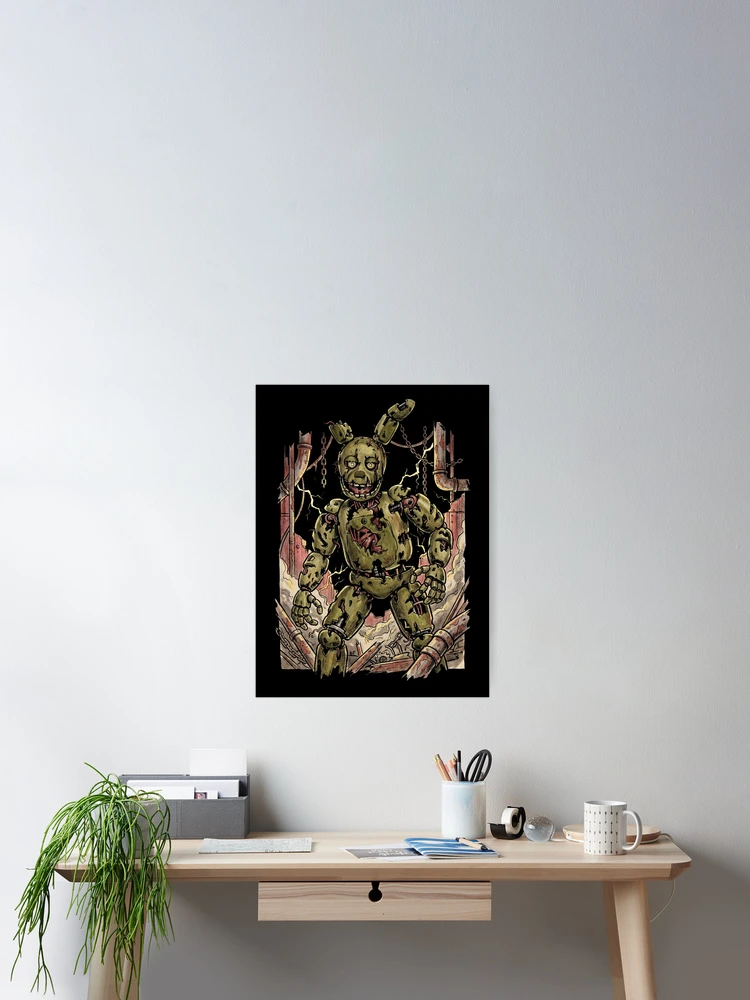 Thumbnail 2 of 3, Poster, FNAF Springtrap Decayed Rabbit Horror Design designed and sold by Senpaiwaves.