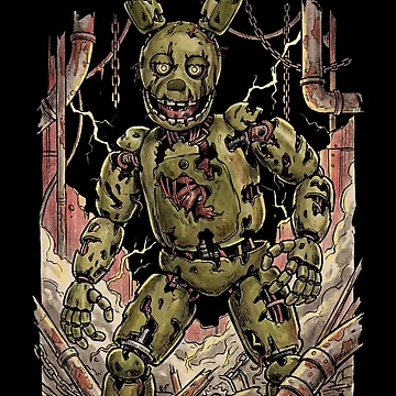 Artwork thumbnail, FNAF Springtrap Decayed Rabbit Horror Design by Senpaiwaves