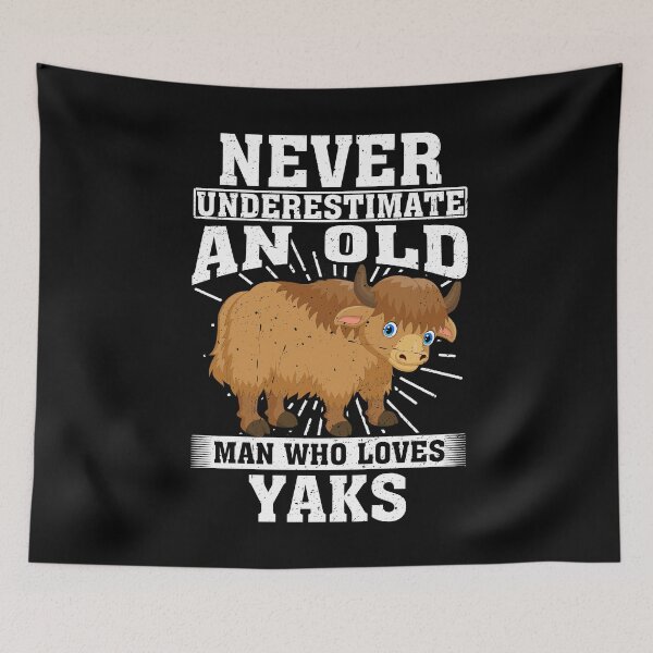 Item preview, Never Underestimate An Old Man Who Loves Yaks  designed and sold by CosmoKitsch.