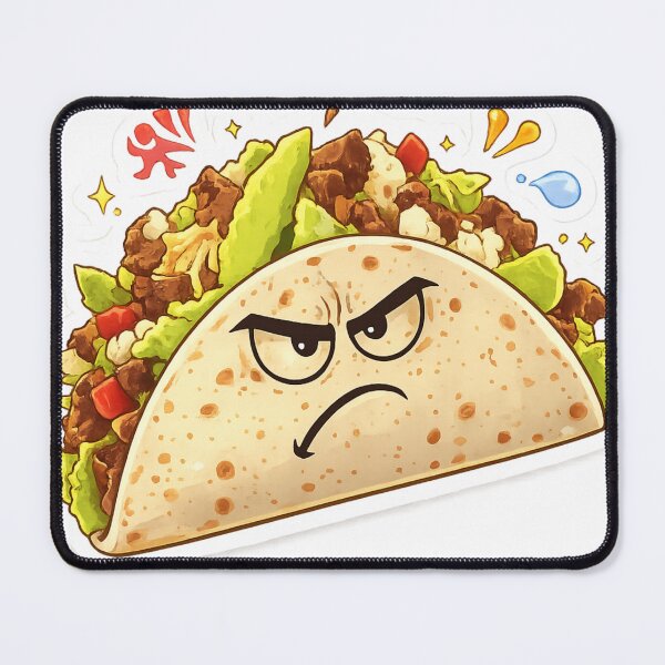 Item preview, Grumpy Taco Cute Food Humor designed and sold by Rebekah Kaiser.