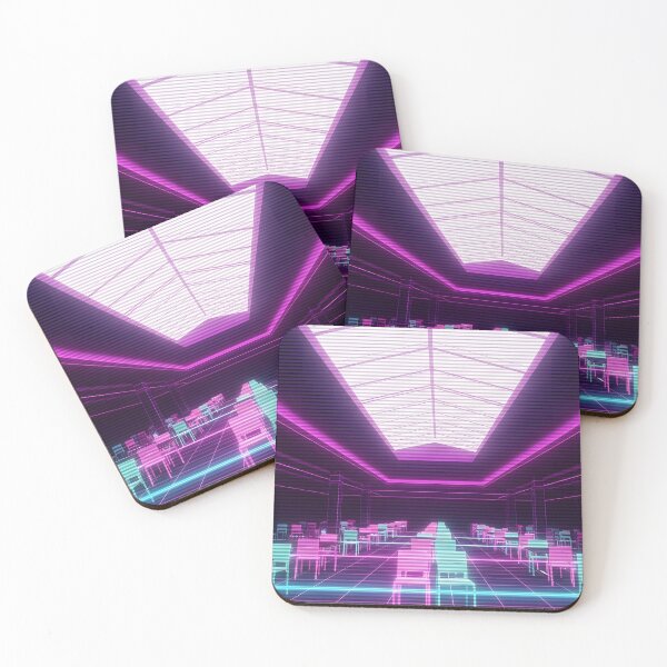Item preview, Neon Vaporwave Liminal Space Mall Food Court designed and sold by powersunlight.
