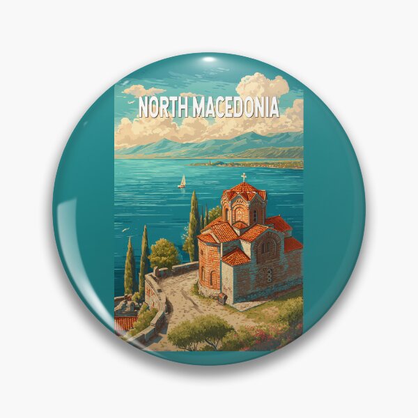 Item preview, North Macedonia Illustration Travel Art Vintage designed and sold by KrisSidDesigns.
