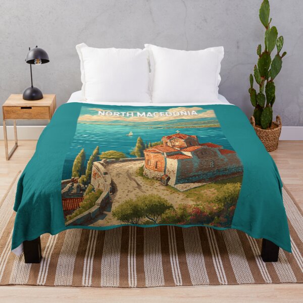 Item preview, North Macedonia Illustration Travel Art Vintage designed and sold by KrisSidDesigns.
