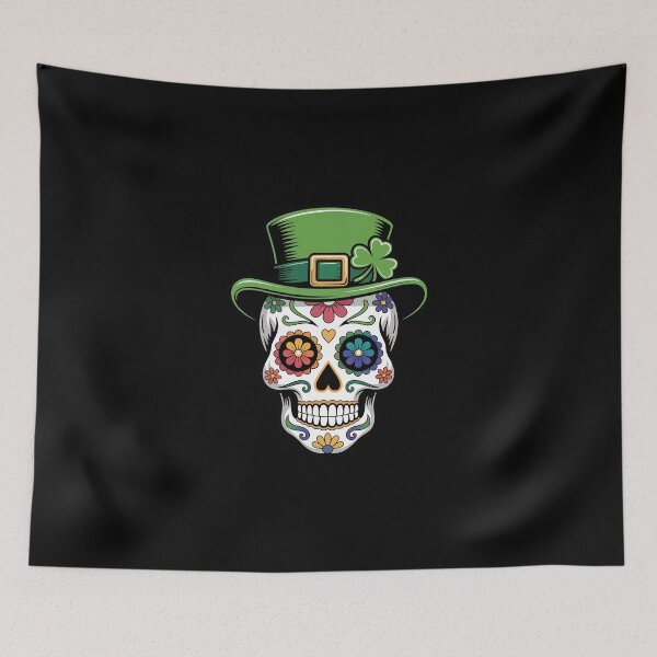 Item preview, Sugar Skull with Green Hat designed and sold by jkrphoto.