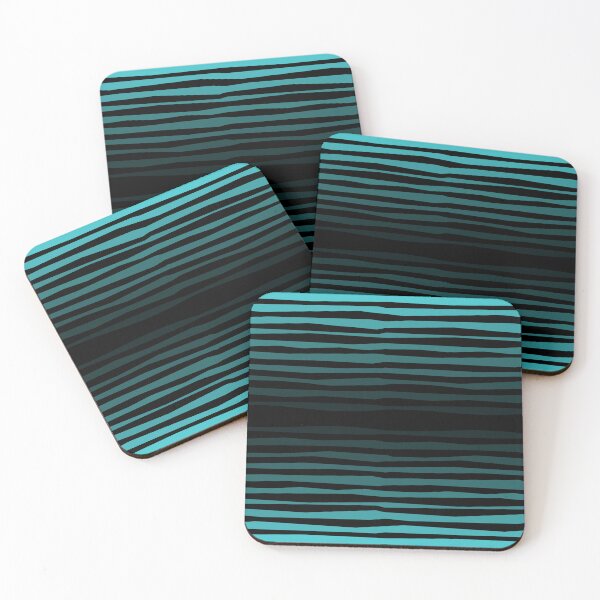 Item preview, Teal & Black Striped Pattern – Dark Minimal Aesthetic designed and sold by dfly-creations.