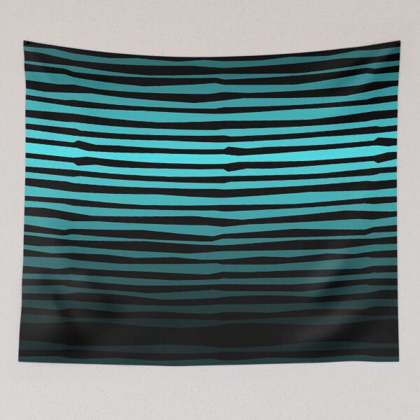 Item preview, Teal & Black Striped Pattern – Dark Minimal Aesthetic designed and sold by dfly-creations.