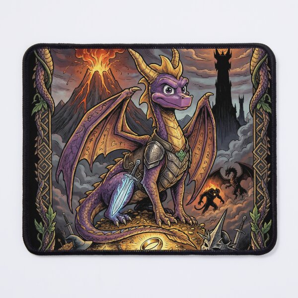 Item preview, LOTR x Spyro Crossover Fan Art – Purple Dragon in Middle-earth Quest Design designed and sold by Senpaiwaves.