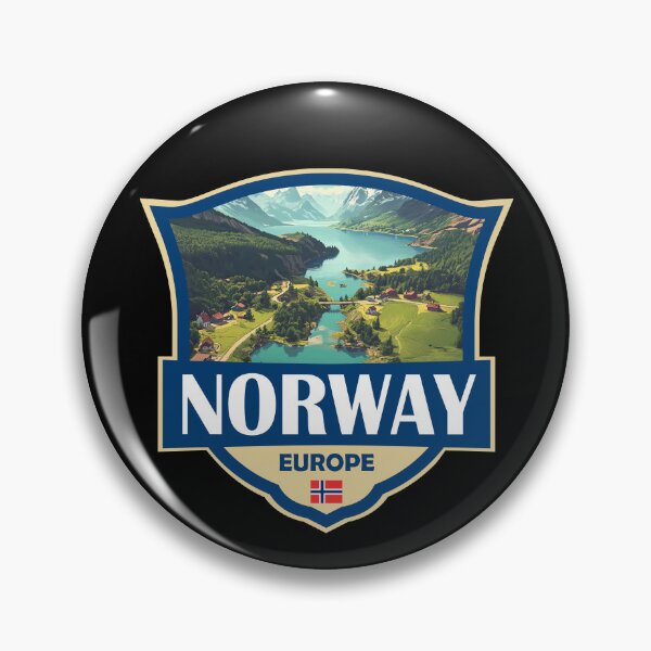 Item preview, Norway Illustration Retro Badge designed and sold by KrisSidDesigns.
