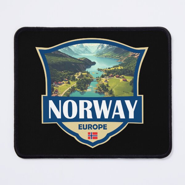 Item preview, Norway Illustration Retro Badge designed and sold by KrisSidDesigns.