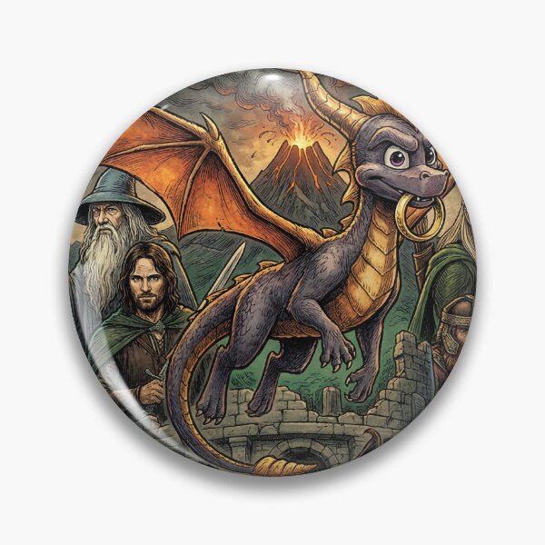 Item preview, Spyro in Middle-earth Fan Design – Fire Breath Orc Slayer Shire Style designed and sold by Senpaiwaves.
