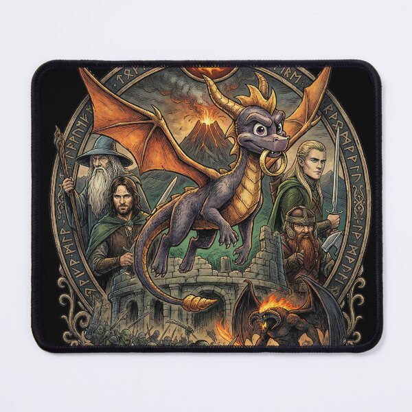 Item preview, Spyro in Middle-earth Fan Design – Fire Breath Orc Slayer Shire Style designed and sold by Senpaiwaves.