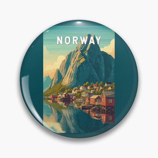 Item preview, Norway Illustration Travel Art Vintage designed and sold by KrisSidDesigns.