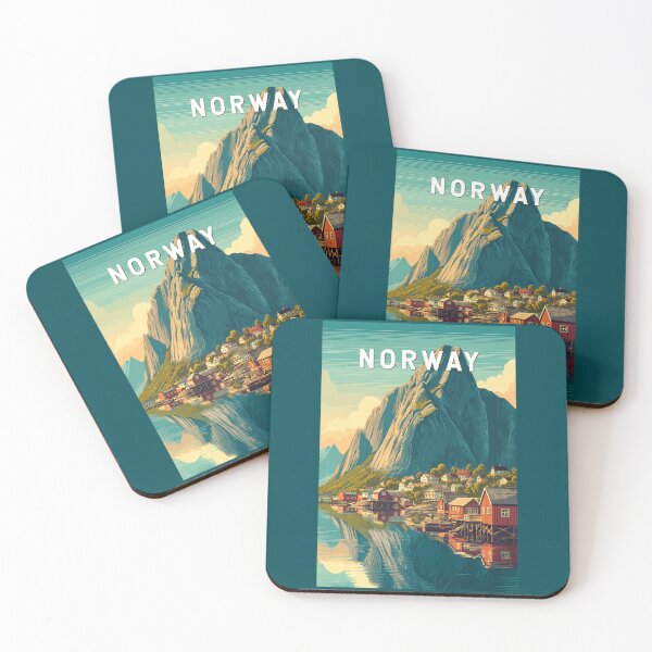 Item preview, Norway Illustration Travel Art Vintage designed and sold by KrisSidDesigns.