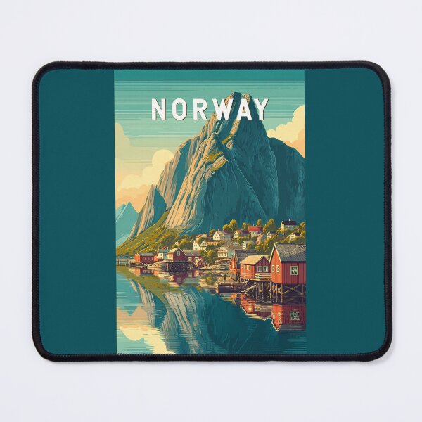 Item preview, Norway Illustration Travel Art Vintage designed and sold by KrisSidDesigns.