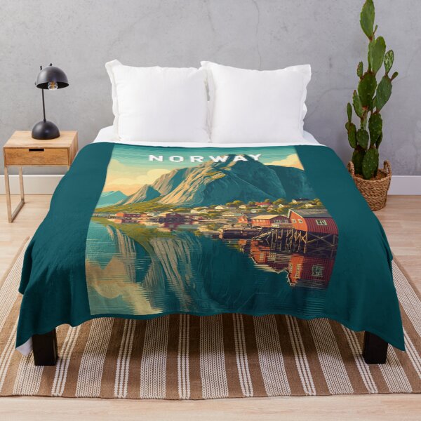 Item preview, Norway Illustration Travel Art Vintage designed and sold by KrisSidDesigns.