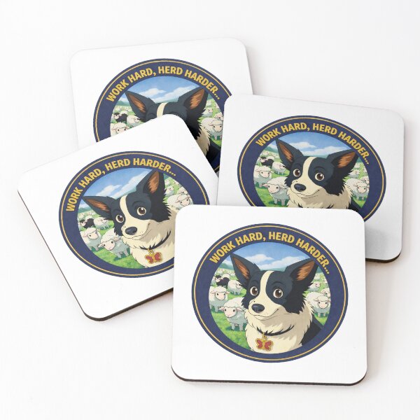 Item preview, Work Hard, Herd Harder . . . (Border Collie) designed and sold by Caroline Communications LLC.
