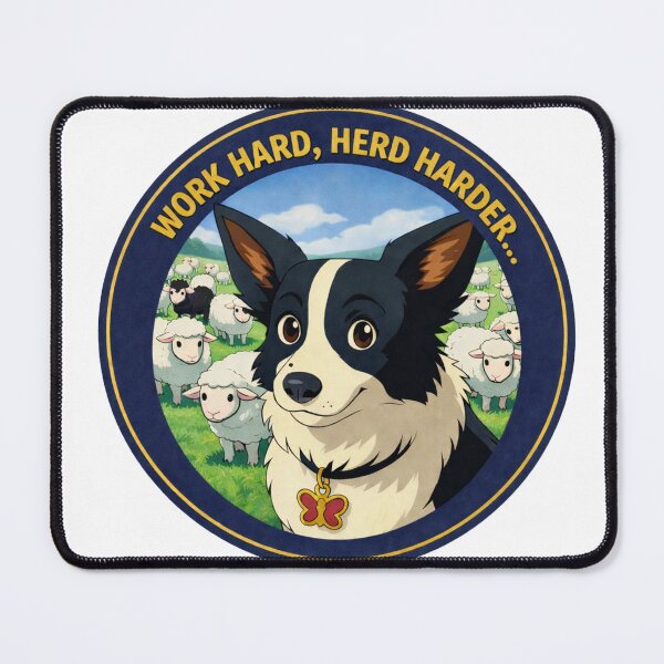 Item preview, Work Hard, Herd Harder . . . (Border Collie) designed and sold by Caroline Communications LLC.