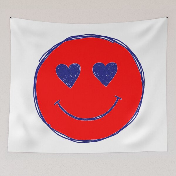 Item preview, Classic 90s Doodle Red Heart Eyes Smiley designed and sold by crazygoose30.