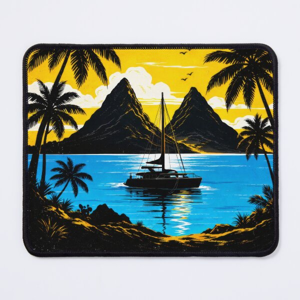 Item preview, Saint Lucia Pitons Golden Sunset in Soufriere Bay designed and sold by scicilysimonee.