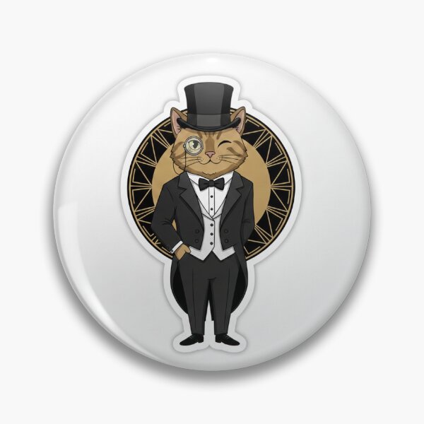 Item preview, Elegant Feline Gentleman Sticker designed and sold by anubisartvault.
