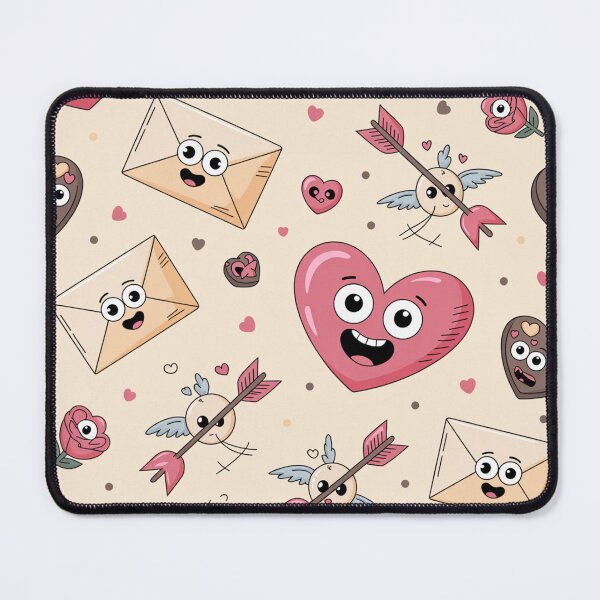 Item preview, Cute Kawaii Valentine's Day Pattern | Hearts Love Letters Cupids designed and sold by Midnight Veil Designs.