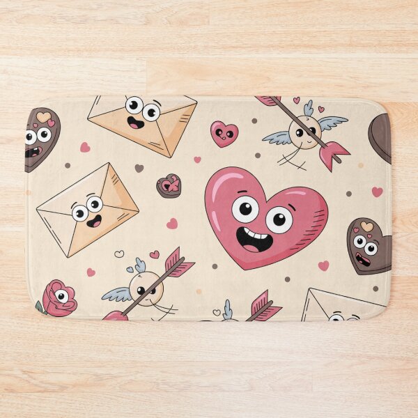 Item preview, Cute Kawaii Valentine's Day Pattern | Hearts Love Letters Cupids designed and sold by Midnight Veil Designs.