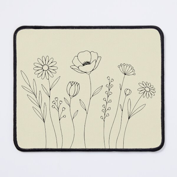 Item preview, Delicate Wildflowers Minimal Line Illustration designed and sold by Beyond Humble.