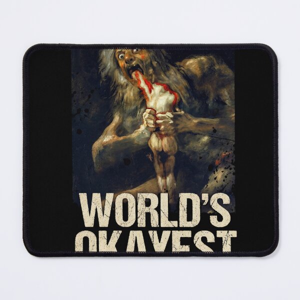 Item preview, World's Okayest Dad Saturn Devouring His Son Meme – Relatable Family Dinner Cursed Humor Devour me Daddy designed and sold by Senpaiwaves.