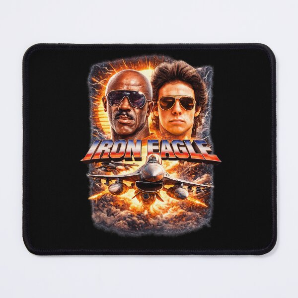 Item preview, Retro Iron Eagle Style 80s Fighter Jet Movie Poster T-Shirt Design designed and sold by screenpromos.