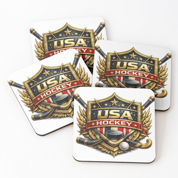 Item preview, USA Hockey Luxury Gold Crest Emblem (Ice & Field) designed and sold by RedVista.