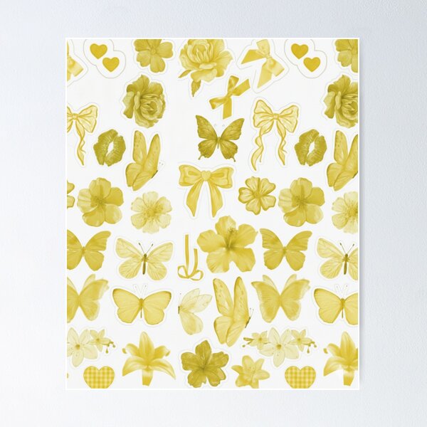 Item preview, Yellow Aesthetic Coquette Butterfly and Sunflowers Sticker Pack designed and sold by Camistudios.
