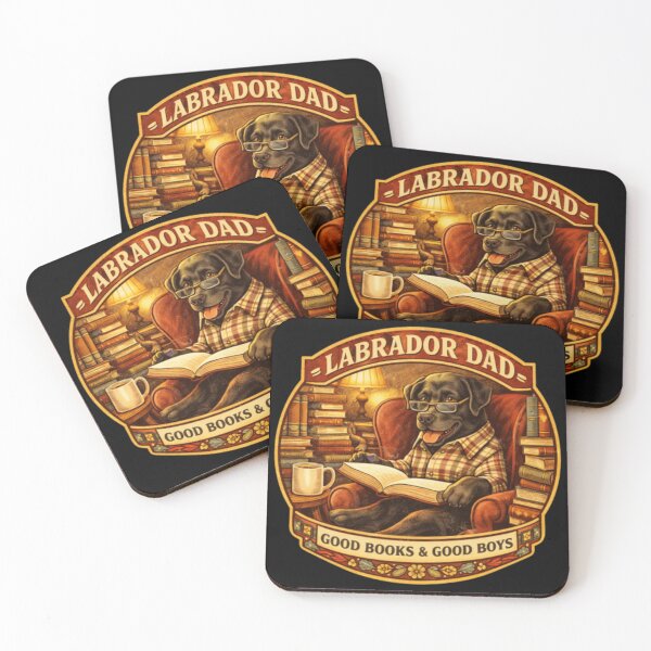 Item preview, Labrador Dad Reading Books — Good Books Good Boys Vintage Badge Gift designed and sold by PawPrintCustom.