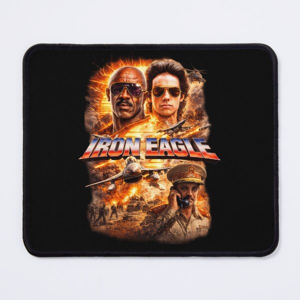 Item preview, Iron Eagle Retro 80s Action Movie Poster Style Fighter Jet T-Shirt Design designed and sold by screenpromos.