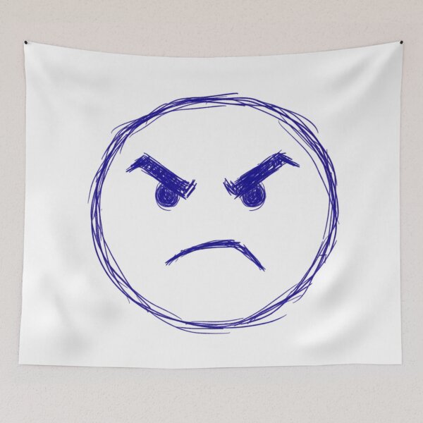 Item preview, Classic 90s Doodle Angry Smiley Face designed and sold by crazygoose30.