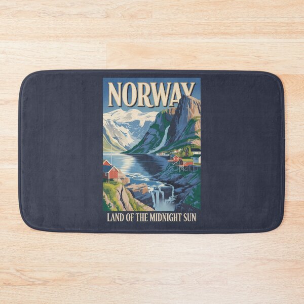 Item preview, Norway Landscape Illustration Travel Art Vintage designed and sold by KrisSidDesigns.