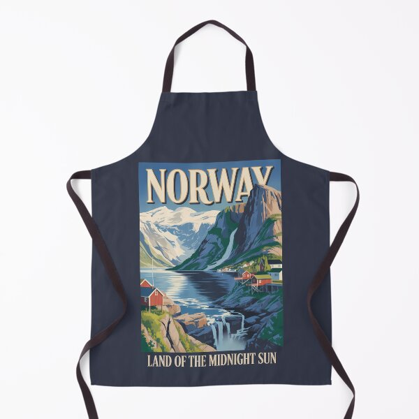 Item preview, Norway Landscape Illustration Travel Art Vintage designed and sold by KrisSidDesigns.