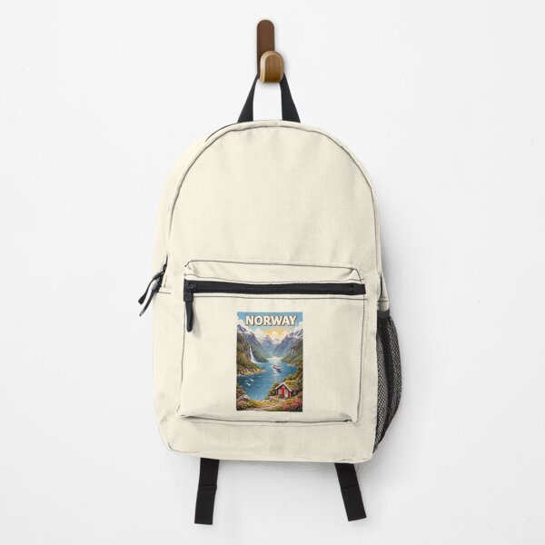 Item preview, Norway Fjord Illustration Travel Art Vintage designed and sold by KrisSidDesigns.