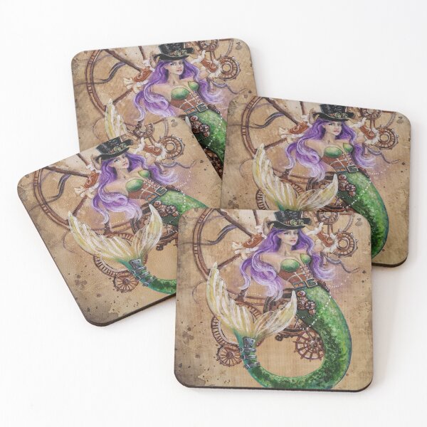 Item preview, Captain of Her Own Ship Steam Punk Mermaid Wheels Gears Top Hat  designed and sold by Lori Richardson.