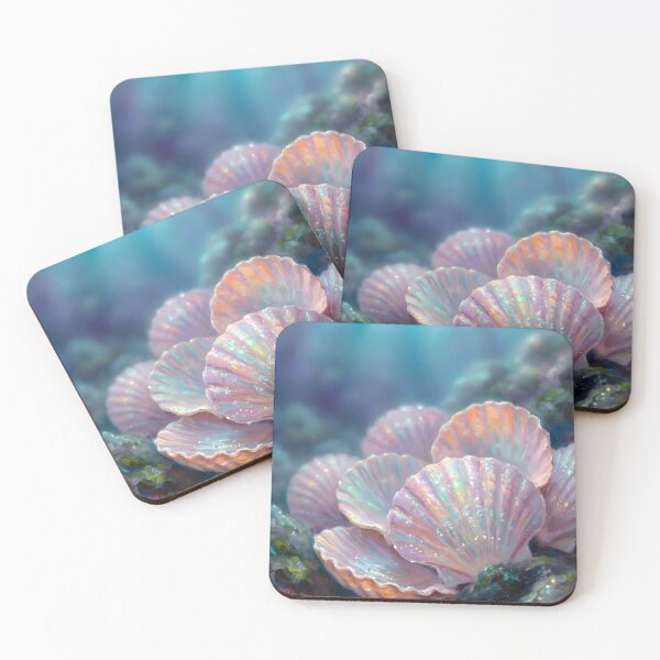 Item preview, Iridescent Seashells Painting Dreamy Ocean designed and sold by matchakpop.