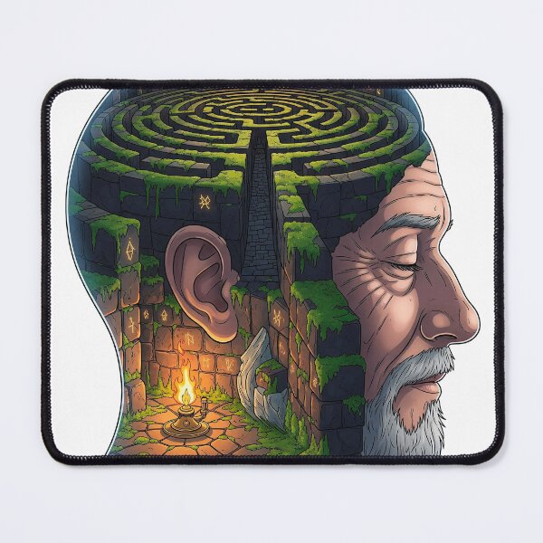 Aperçu de l'œuvre Le labyrinthe de la mémoire : la flamme de la conscience créée et vendue par Meme Dreamscape.