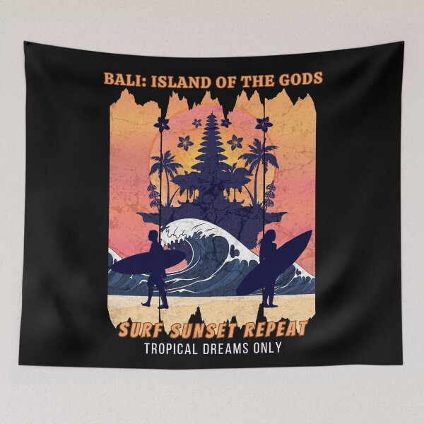 Item preview, Bali Island of the Gods - Retro Surf & Sunset Vintage Aesthetic designed and sold by Khanz4Design.