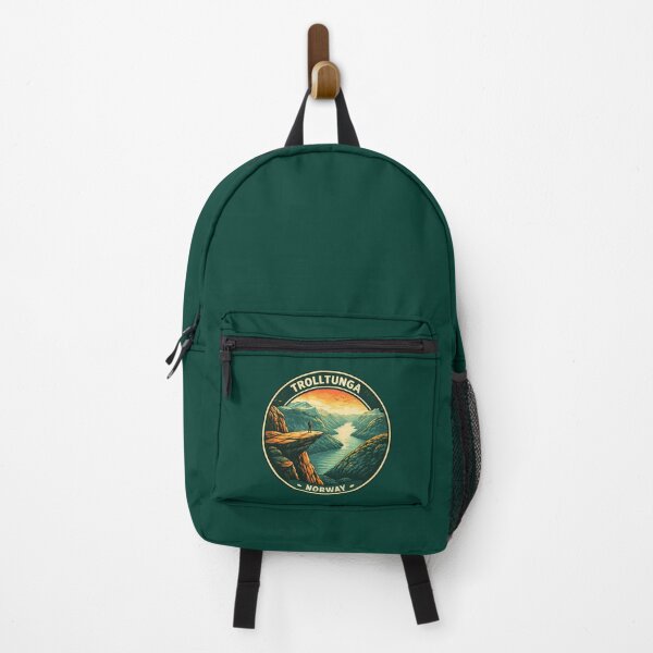 Item preview, Trolltunga Norway Illustration Travel Art Badge designed and sold by KrisSidDesigns.