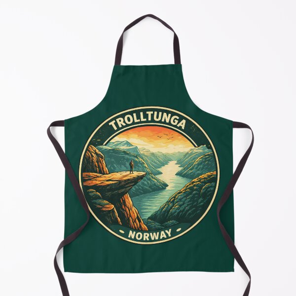 Item preview, Trolltunga Norway Illustration Travel Art Badge designed and sold by KrisSidDesigns.