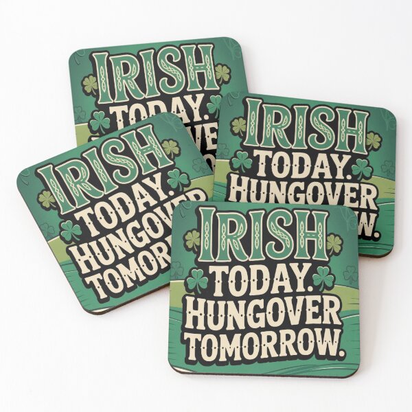 Item preview, Irish Today Hungover Tomorrow Funny St. Patrick’s Day - Shamrock Drinking Humor designed and sold by InspiredCreatives.