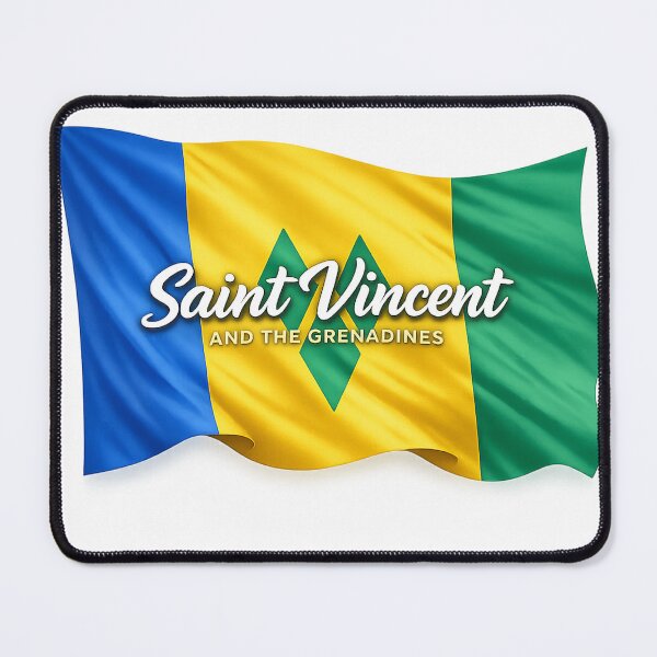 Item preview, Saint Vincent and the Grenadines Waving Flag – Caribbean Pride Design designed and sold by GarnerSupplyCo.