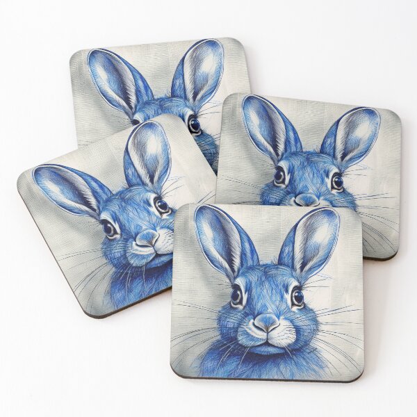 Item preview, Blue Ink Rabbit Portrait designed and sold by mrpropcake.