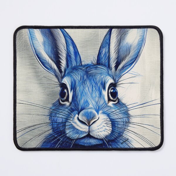Item preview, Blue Ink Rabbit Portrait designed and sold by mrpropcake.