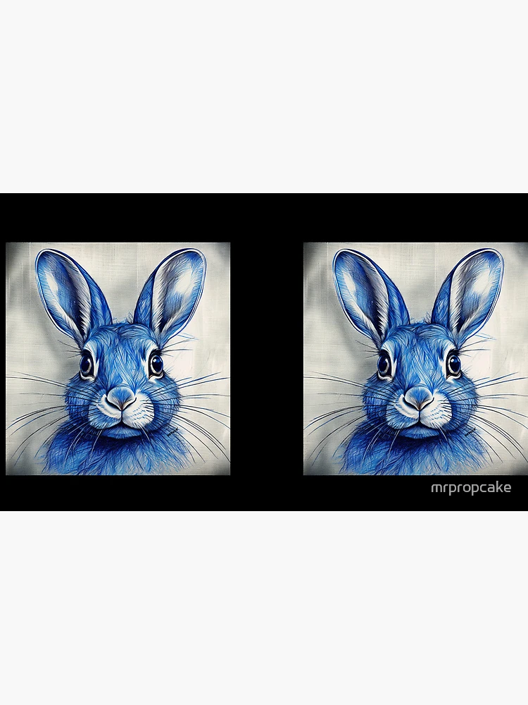 Thumbnail 4 of 4, Coffee Mug, Blue Ink Rabbit Portrait designed and sold by mrpropcake.