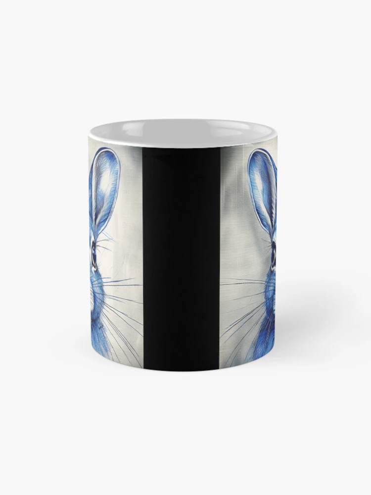 Thumbnail 4 of 6, Coffee Mug, Blue Ink Rabbit Portrait designed and sold by mrpropcake.